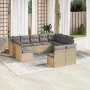 Set de sofás de jardín 11pzas con cojines ratán sintético beige de , Conjuntos de jardín - Ref: Foro24-3218349, Precio: 621,8...