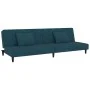 Two-seater sofa bed with two blue velvet pillows. by , Sofas - Ref: Foro24-375909, Price: 246,01 €, Discount: %