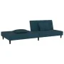 Two-seater sofa bed with two blue velvet pillows. by , Sofas - Ref: Foro24-375909, Price: 246,01 €, Discount: %