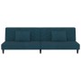 Sofá cama de 2 plazas con dos almohadas terciopelo azul de , Sofás - Ref: Foro24-375909, Precio: 250,29 €, Descuento: %