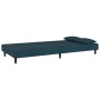 Sofá cama de 2 plazas con dos almohadas terciopelo azul de , Sofás - Ref: Foro24-375909, Precio: 250,29 €, Descuento: %