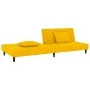 Two-seater sofa bed with two yellow velvet pillows by , Sofas - Ref: Foro24-375916, Price: 253,18 €, Discount: %