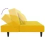 Two-seater sofa bed with two yellow velvet pillows by , Sofas - Ref: Foro24-375916, Price: 253,18 €, Discount: %