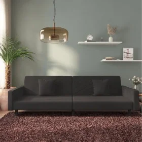 2-seater sofa bed with two black velvet pillows by , Sofas - Ref: Foro24-375923, Price: 264,20 €, Discount: %