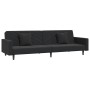 Sofá cama de 2 plazas con dos almohadas terciopelo negro de , Sofás - Ref: Foro24-375923, Precio: 269,75 €
