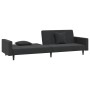 Sofá cama de 2 plazas con dos almohadas terciopelo negro de , Sofás - Ref: Foro24-375923, Precio: 269,75 €