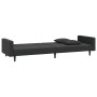 Sofá cama de 2 plazas con dos almohadas terciopelo negro de , Sofás - Ref: Foro24-375923, Precio: 269,75 €