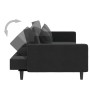 Sofá cama de 2 plazas con dos almohadas terciopelo negro de , Sofás - Ref: Foro24-375923, Precio: 269,75 €