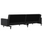 Sofá cama de 2 plazas con dos almohadas terciopelo negro de , Sofás - Ref: Foro24-375923, Precio: 269,75 €