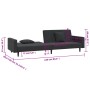 Sofá cama de 2 plazas con dos almohadas terciopelo negro de , Sofás - Ref: Foro24-375923, Precio: 269,75 €
