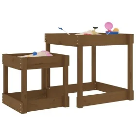Sand tables 2 units solid pine wood honey brown by , Structures for outdoor games - Ref: Foro24-825054, Price: 73,41 €, Disco...