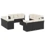 Garden sofa and cushion set 13 pieces black synthetic rattan by , Garden sets - Ref: Foro24-3217336, Price: 845,48 €, Discoun...