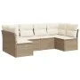 Garden sofa set with 6-piece synthetic rattan beige cushions by , Garden sets - Ref: Foro24-3217388, Price: 392,55 €, Discoun...
