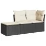 Garden sofa set with 3-piece black synthetic rattan cushions by , Garden sets - Ref: Foro24-3217466, Price: 170,37 €, Discoun...