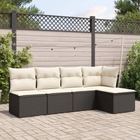 Set de muebles de jardín 5 pzas y cojines ratán sintético negro de , Conjuntos de jardín - Ref: Foro24-3217516, Precio: 270,8...