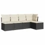 Set de muebles de jardín 5 pzas y cojines ratán sintético negro de , Conjuntos de jardín - Ref: Foro24-3217516, Precio: 270,8...