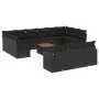 Set sofás de jardín 14 pzas con cojines ratán sintético negro by , Modular outdoor sofas - Ref: Foro24-3224361, Price: 875,85...