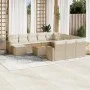 Garden sofa set with cushions 13 pieces beige synthetic rattan by , Modular outdoor sofas - Ref: Foro24-3224427, Price: 877,5...