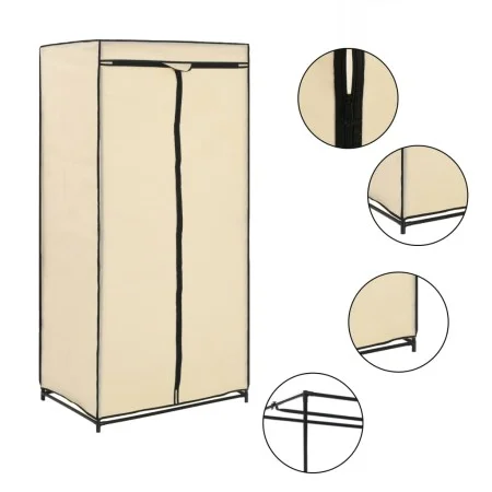 Armario color crema 75x50x160 cm de , Armarios roperos - Ref: Foro24-282439, Precio: 30,54 €, Descuento: %