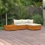 Gartenmöbel 4-teilig mit Kissen aus massivem Akazienholz von , Gartensets - Ref: Foro24-3087283, Preis: 518,15 €, Rabatt: %