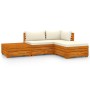 Gartenmöbel 4-teilig mit Kissen aus massivem Akazienholz von , Gartensets - Ref: Foro24-3087283, Preis: 528,58 €, Rabatt: %
