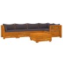 Garden furniture 6 pieces with cushions solid acacia wood by , Garden sets - Ref: Foro24-3087327, Price: 888,01 €, Discount: %