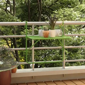 Green steel balcony table 60x40 cm by , Garden tables - Ref: Foro24-340918, Price: 50,59 €, Discount: %