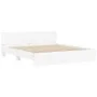 White bed frame with headboard 200x200 cm by , Beds and slatted bases - Ref: Foro24-3207455, Price: 192,04 €, Discount: %