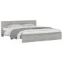 Sonoma gray bed frame with headboard 200x200 cm by , Beds and slatted bases - Ref: Foro24-3207460, Price: 163,41 €, Discount: %
