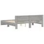 Sonoma gray bed frame with headboard 200x200 cm by , Beds and slatted bases - Ref: Foro24-3207460, Price: 163,41 €, Discount: %