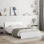 Estructura de cama con cabecero blanca 135x190 cm de , Camas y somieres - Ref: Foro24-3207504, Precio: 165,25 €, Descuento: %