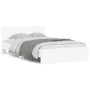 White bed frame with headboard 135x190 cm by , Beds and slatted bases - Ref: Foro24-3207504, Price: 167,80 €, Discount: %