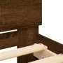 Bed frame with oak brown headboard 135x190 cm by , Beds and slatted bases - Ref: Foro24-3207510, Price: 165,87 €, Discount: %