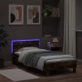 Estructura de cama cabecero luces LED roble ahumado 100x200 cm de , Camas y somieres - Ref: Foro24-838712, Precio: 118,87 €, ...