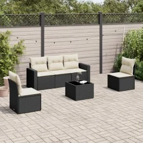 Set de sofás de jardín 6 piezas y cojines ratán sintético negro by , Modular outdoor sofas - Ref: Foro24-3251133, Price: 344,...