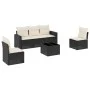Set de sofás de jardín 6 piezas y cojines ratán sintético negro by , Modular outdoor sofas - Ref: Foro24-3251133, Price: 344,...