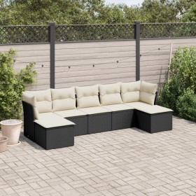 Garten-Essgruppe 7-teilig mit schwarzen Polstern aus synthetischem Rattan von , Gartensets - Ref: Foro24-3249865, Preis: 389,...