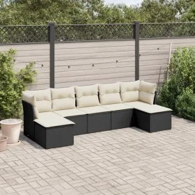 Garten-Essgruppe 7-teilig mit schwarzen Polstern aus synthetischem Rattan von , Gartensets - Ref: Foro24-3249865, Preis: 391,...