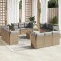 Set sofás de jardín con cojines 13 pzas ratán sintético beige by , Garden sets - Ref: Foro24-3217339, Price: 843,76 €, Discou...