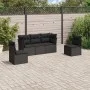 Set de muebles de jardín 5 pzas y cojines ratán sintético negro by , Garden sets - Ref: Foro24-3217345, Price: 339,15 €, Disc...