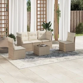 Juego de sofás jardín con cojines 6 pzas ratán sintético beige by , Garden sets - Ref: Foro24-3217358, Price: 400,69 €, Disco...