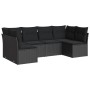 Set de sofás de jardín 6 piezas y cojines ratán sintético negro by , Garden sets - Ref: Foro24-3217385, Price: 368,25 €, Disc...