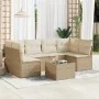 Set sofás de jardín 7 piezas y cojines ratán sintético beige by , Garden sets - Ref: Foro24-3217398, Price: 442,52 €, Discoun...