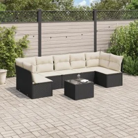 Set de sofás de jardín 8 piezas y cojines ratán sintético negro by , Garden sets - Ref: Foro24-3217436, Price: 443,17 €, Disc...