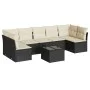 Set de sofás de jardín 8 piezas y cojines ratán sintético negro by , Garden sets - Ref: Foro24-3217436, Price: 443,17 €, Disc...