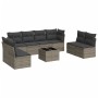 Set de muebles de jardín 9 pzas y cojines ratán sintético gris by , Garden sets - Ref: Foro24-3217460, Price: 497,69 €, Disco...