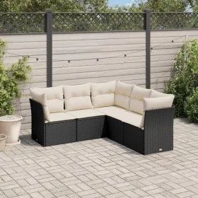 Gartenmöbel-Set, 5-teilig, mit schwarzen Polstern aus synthetischem Rattan. von , Gartensets - Ref: Foro24-3217616, Preis: 32...