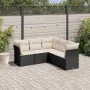 Set de muebles de jardín 5 pzas y cojines ratán sintético negro by , Garden sets - Ref: Foro24-3217616, Price: 318,44 €, Disc...