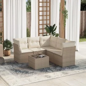 Juego de sofás jardín con cojines 6 pzas ratán sintético beige by , Garden sets - Ref: Foro24-3217628, Price: 423,38 €, Disco...