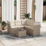Gartensofa-Set mit 6-teiligen Kissen aus synthetischem Rattan in Beige. von , Gartensets - Ref: Foro24-3217628, Preis: 400,41...